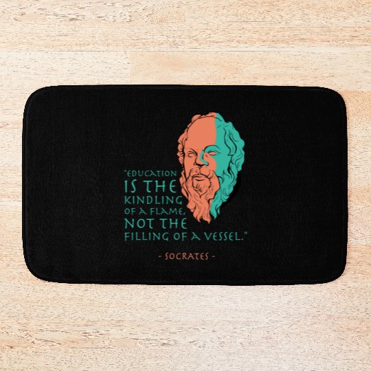 Socrates Stoic Philosophy Quote Bath Mats
