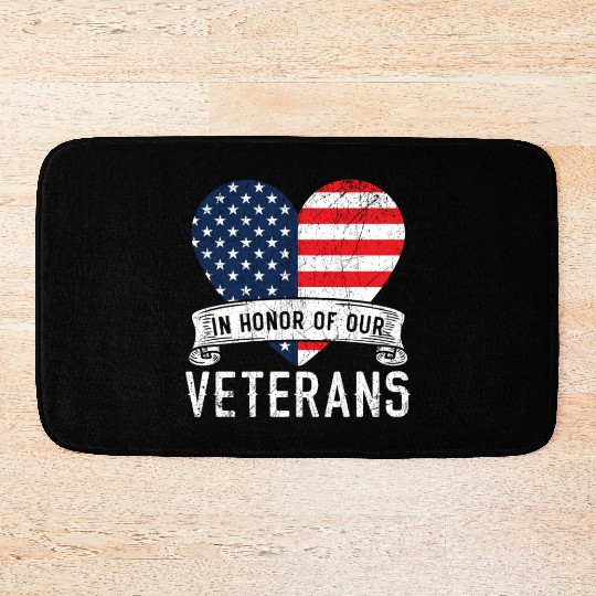 Patriotic Veteran USA Flag American Memorial Day Bath Mats