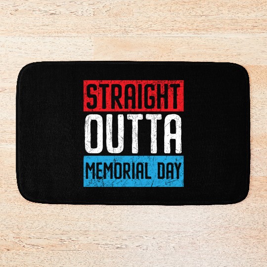 Patriotic Veteran USA Flag American Memorial Day Bath Mats