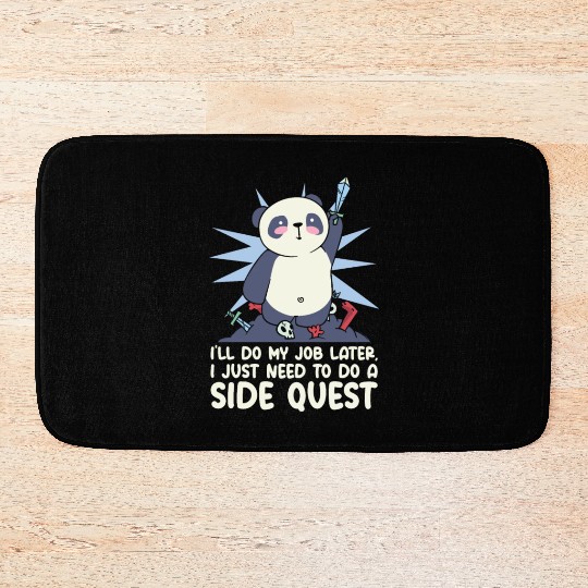 Procrastinating Panda Lover Side Quest Panda Bath Mats