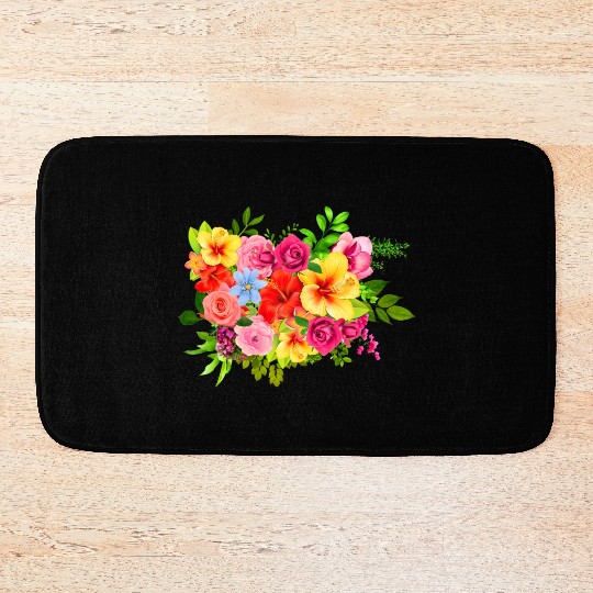 summer flowers Bath Mats