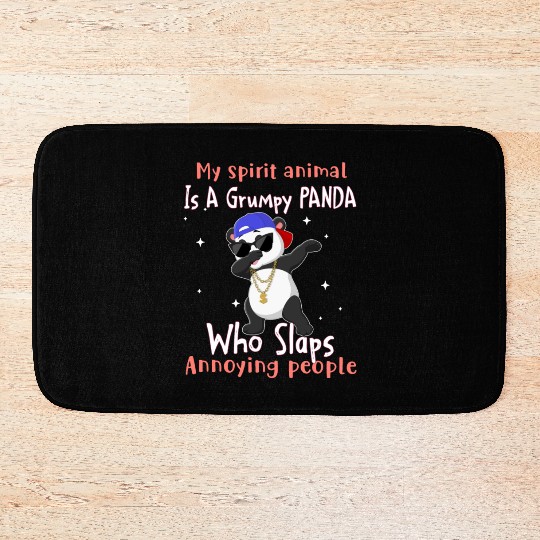 Grumpy Panda Who Slaps Annoying People Bath Mats