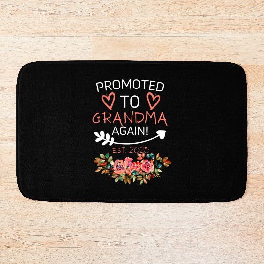 Promoted To Grandma Again New Nana Granny Mothers Bath Mats