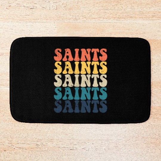 Saints High School Saints Sports Team Retro Saints Bath Mats
