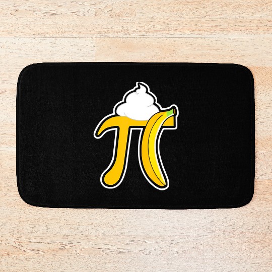 Banana Cream Pi Funny Pi Day Math Teacher Gift T Bath Mats