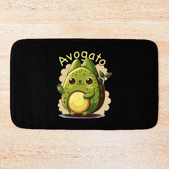 Cute Japanese Avogato Kawaii Anime Avocado Cat Bath Mats