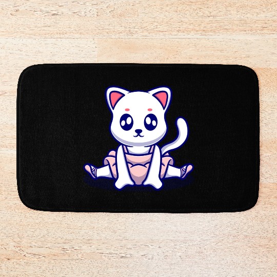 Cute bunny icon illustration Bath Mats