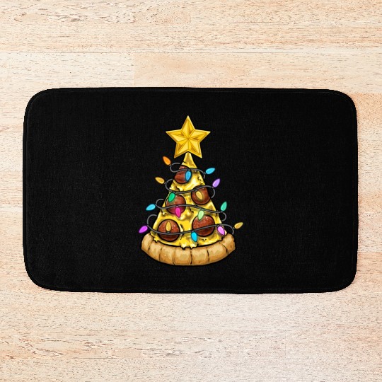 Christmas Pizza Christmas Light Bath Mats