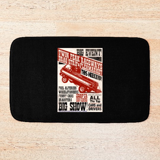 vintage, hot, rod, Classic, Racing, auto, automot Bath Mats