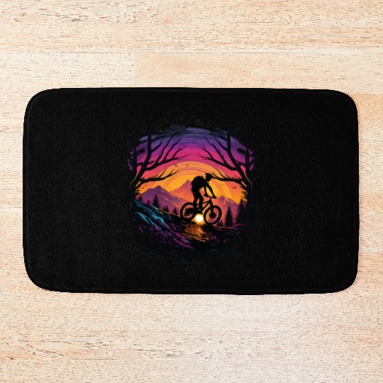MTB Mountain biking Synthwave Mountain-Bike MTB Bath Mats