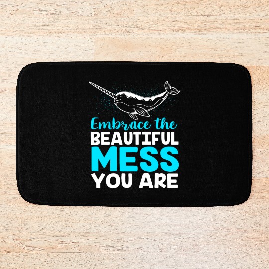 Inspirational Animal Quote Sea Creature Narwhal Bath Mats