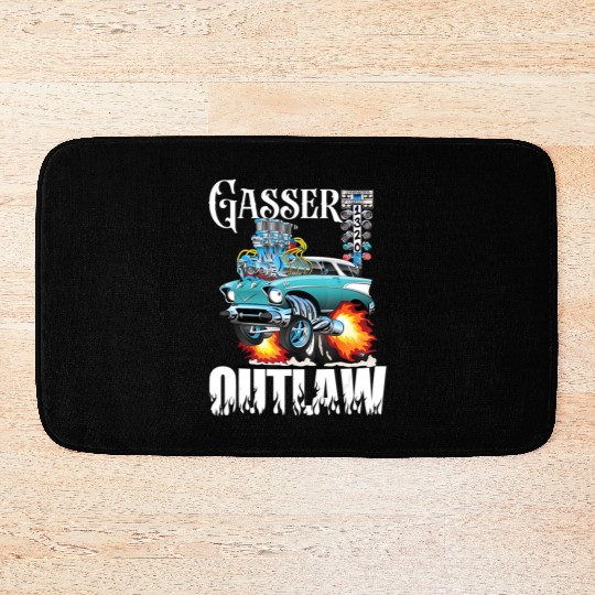 Gasser Outlaw Class Vintage Drag Racing Race Car Bath Mats