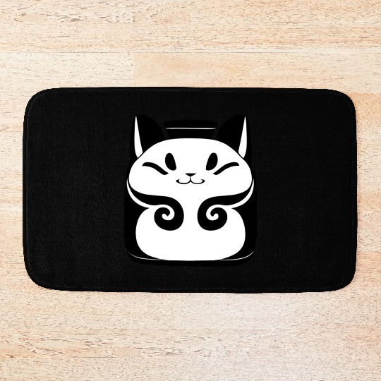 Maneki Neko Symbol of Luck Bath Mats