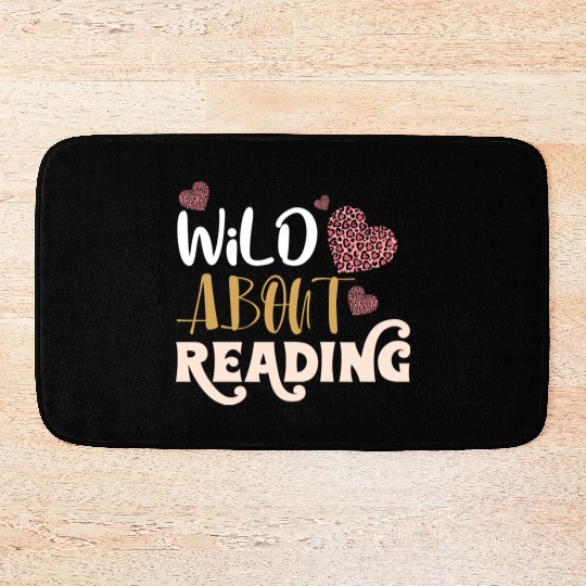 Wild About Reading Leopard Print Book Lover Bath Mats