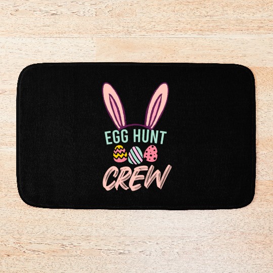 Egg Hunt Crew Funny Easter Day Bath Mats