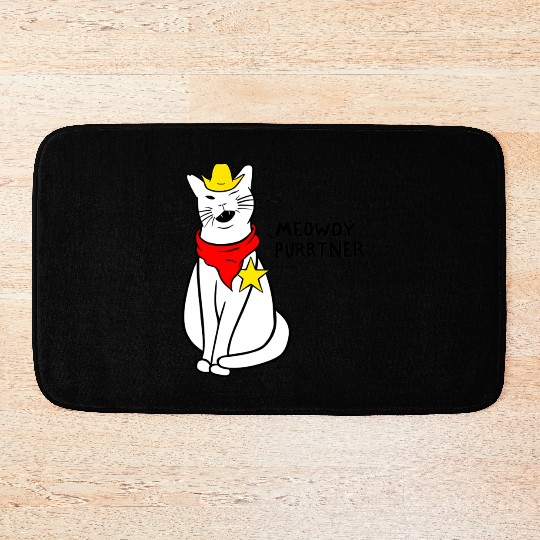 meowdy cat partner Bath Mats