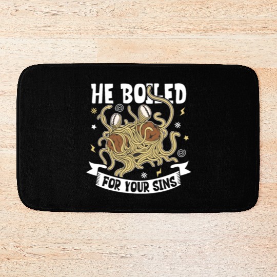 Atheist Atheism Flying Spaghetti Pastafarianism Bath Mats