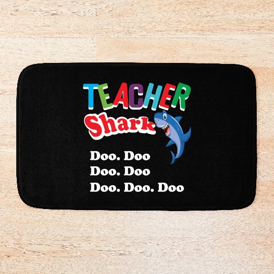Teacher Bath Mats Preschool Teacher Shark Funny