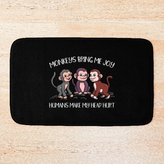 Monkey Wildlife Animal Zookeeper Monkey Whisperer Bath Mats