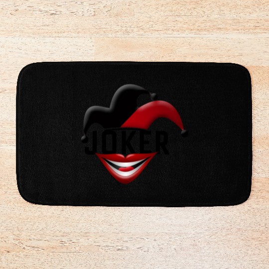 Joker in Red and Black Bath Mats