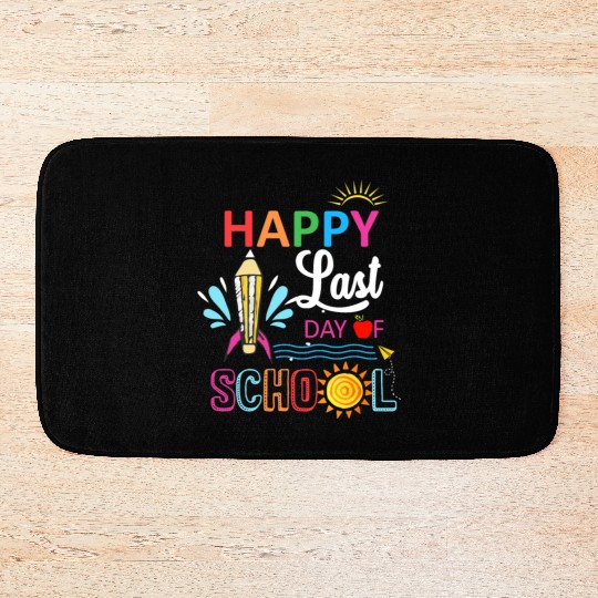Happy Last Day Of School Teacher Boys Girls Kids Bath Mats