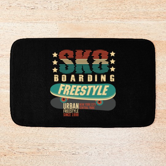 Sk8 Boarding Skateboarding Freestyle Bath Mats