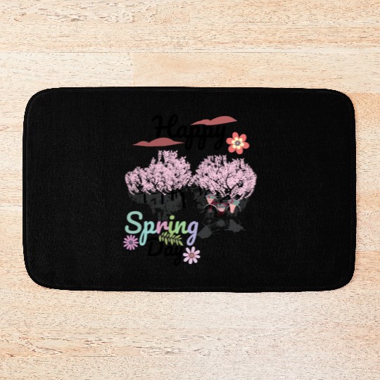 Seasons Greetings for Spring, Happy Spring Graphic Bath Mats