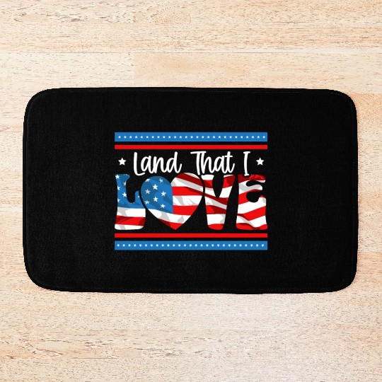 Land That I Love Patriotic America USA 4th Of July Bath Mats