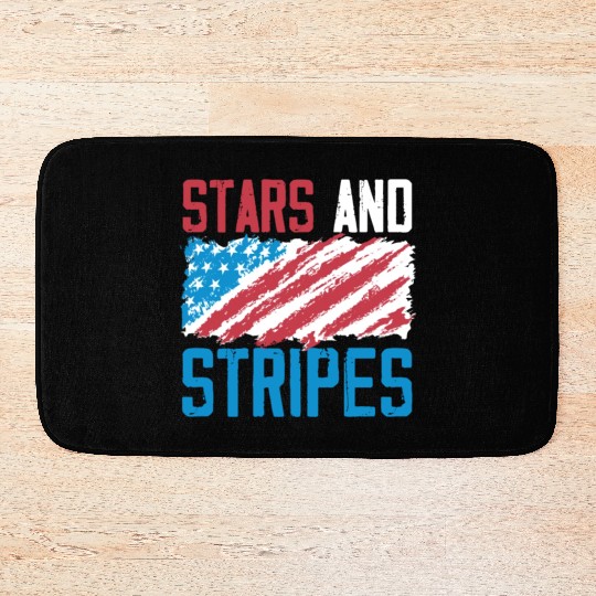 Stars And Stripes America USA Flag 4th Of July Bath Mats