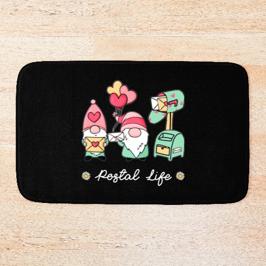 Gnome Postal Worker Life, Mail Carrier Men And Wom Bath Mats