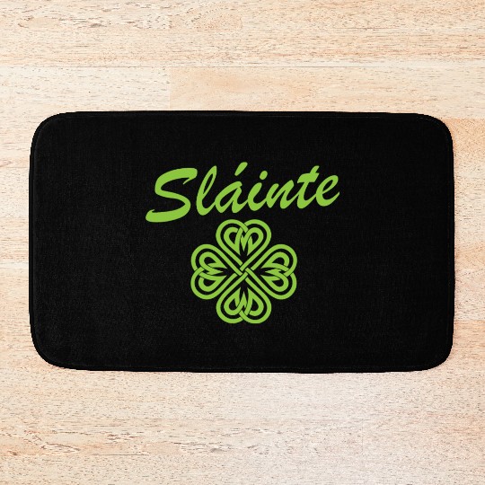 Slainte Shamrock Cheers Salute St. Patrick's Day Bath Mats
