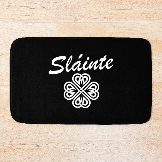 Slainte Shamrock Cheers Salute St. Patrick's Day Bath Mats