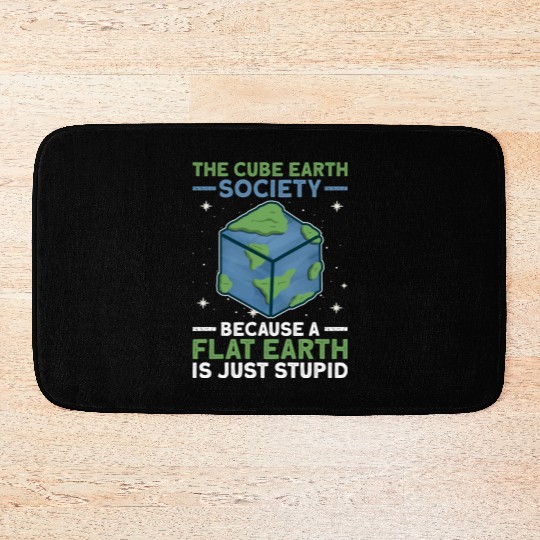 The Cube Earth Society Earth Planet Space Lover Bath Mats
