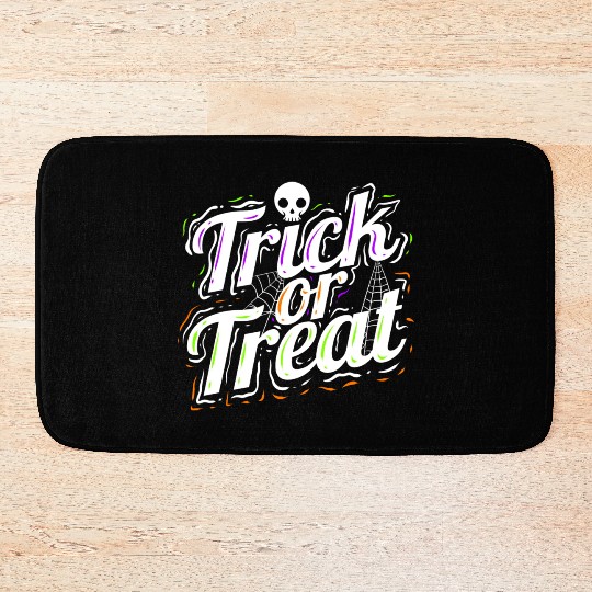 Trick Or Treat Spiderweb Halloween Bath Mats