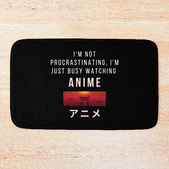 Aesthetic Japanese watching anime Bath Mats