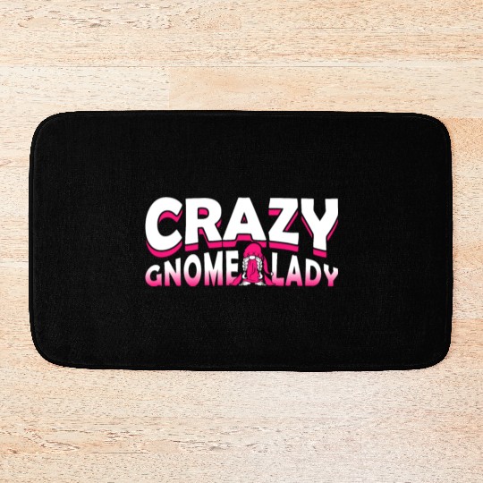 Lawn Garden Crazy Gnome Lady Design for a Garden Bath Mats