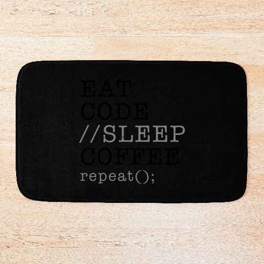Computer Science Python Programmer Eat Code Sleep Bath Mats