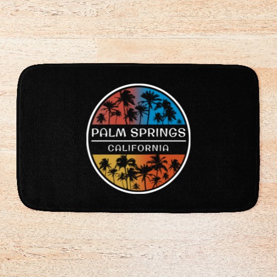Palm Springs California Stylish Vacation Souvenir Bath Mats