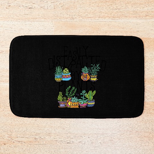 Easily Distracted Plants Botany Teacher Planting Bath Mats