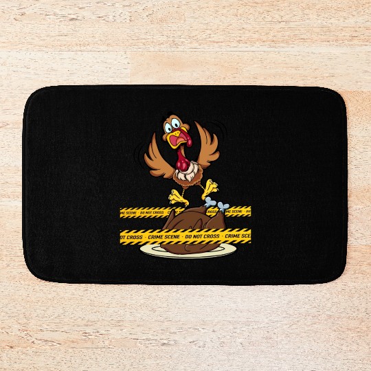 Crime Scene Do Not Cross Thanksgiving Turkey Bath Mats