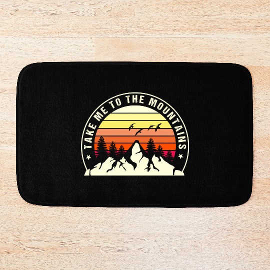 Take A Hike Mountain Bath Mats