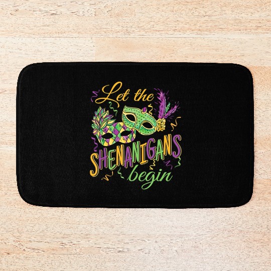 Funny Mardi Gras Costume Let The Shenanigans Begi Bath Mats