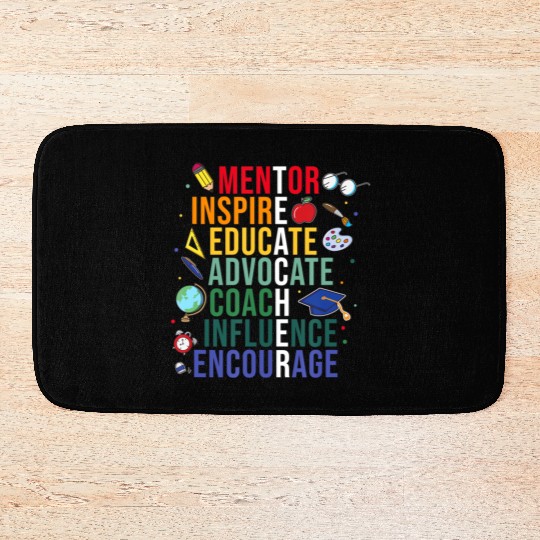 Mentor Inspire Educate Inspired Teacher Life Back Bath Mats