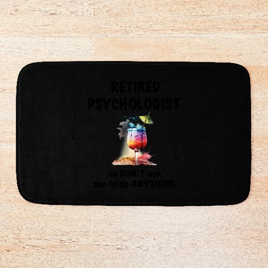 Retired Psychologist Vacation Tropical Cocktail Bath Mats