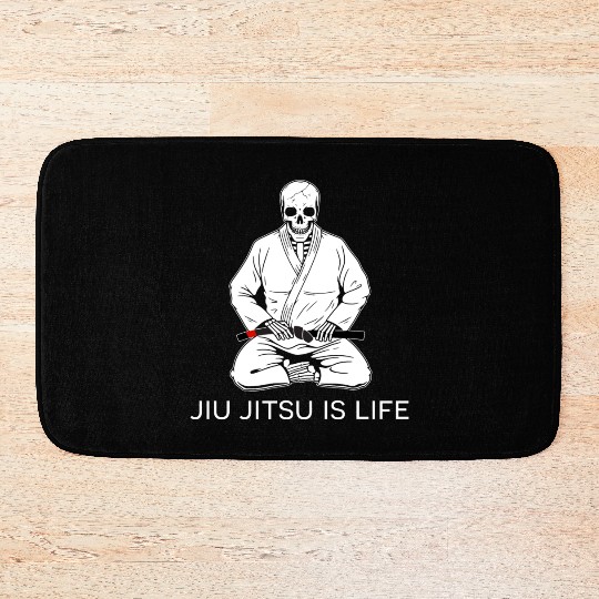 Kneeling Skeleton - Jiu Jitsu is life Bath Mats