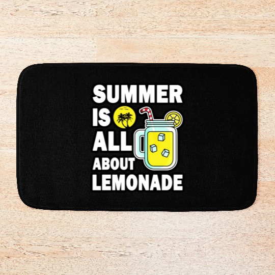 Lemonade Lover Summer Quote Bath Mats