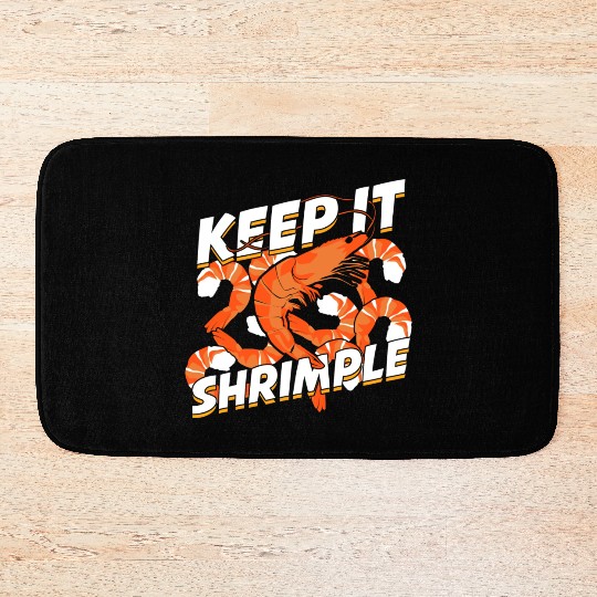 Keep It Shrimple Shrimp Seafood Lover Bath Mats
