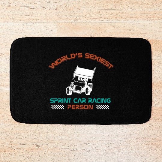 Sprint Car Racing, sprint car, dirt track racers Bath Mats