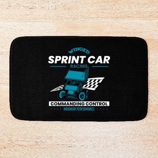 Sprint Car Racing, sprint car, dirt track racers Bath Mats