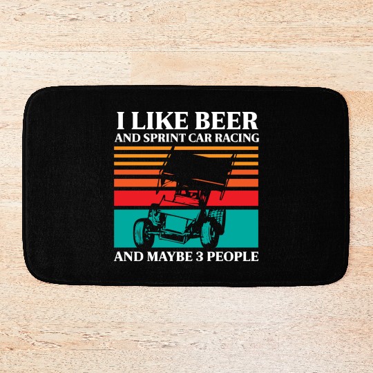 Sprint Car Racing, sprint car, dirt track racers Bath Mats